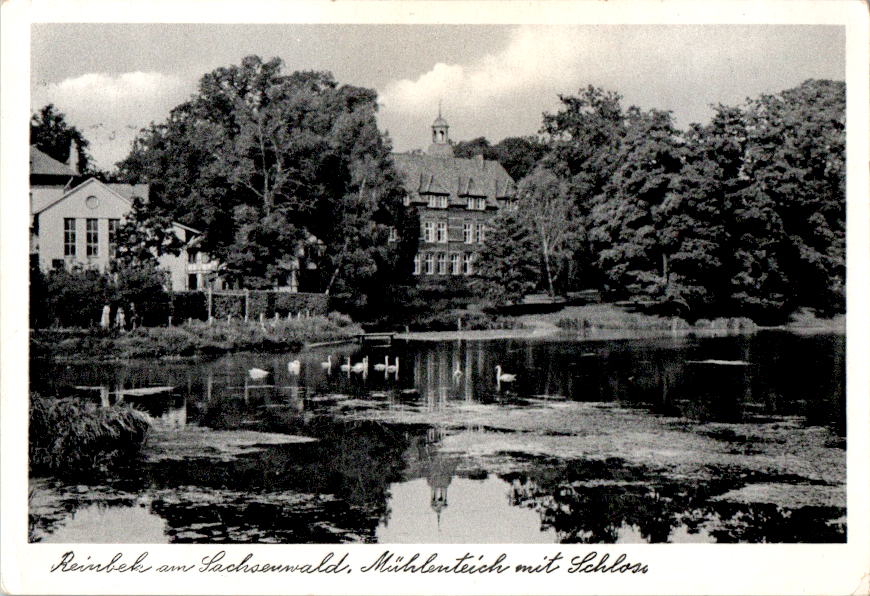 reinbek am sachsenwald, mühlenteich mit schloss