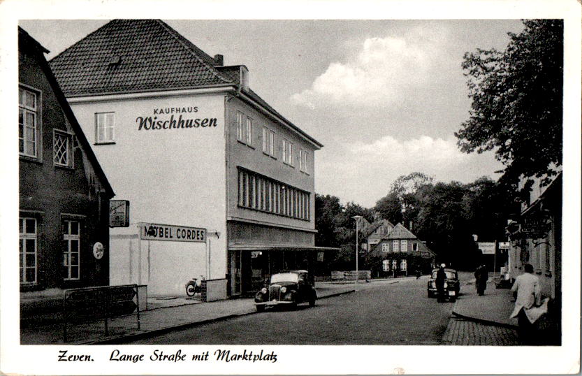 zeven, lange straße mit marktplatz, kaufhaus wischhusen