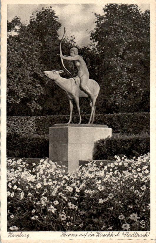 hamburg, diana auf der hirschkuh (stadtpark)