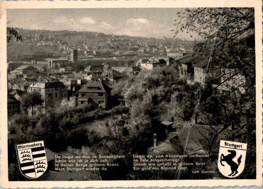 stuttgart, panorama, 1958