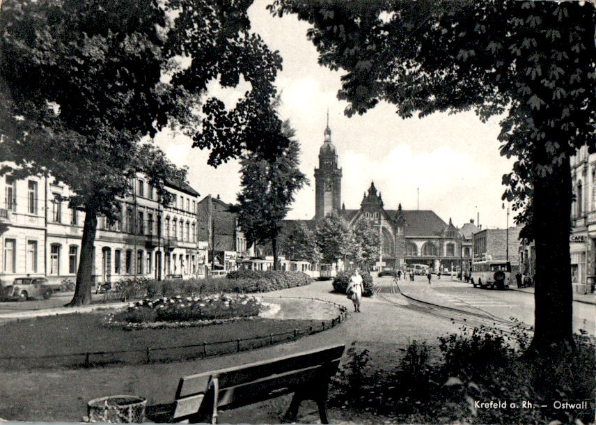 krefeld am rhein, ostwall, 1957