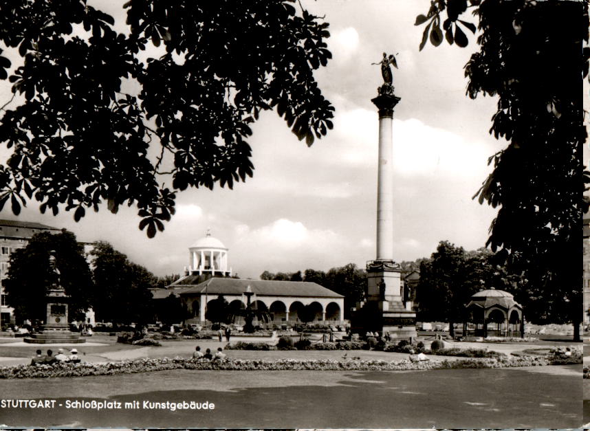 stuttgart, schloßplatz mit kunstgebäude, 1962