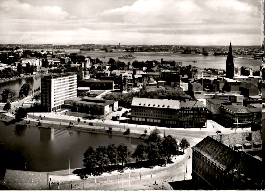 kiel, blick vom rathausturm, 1960