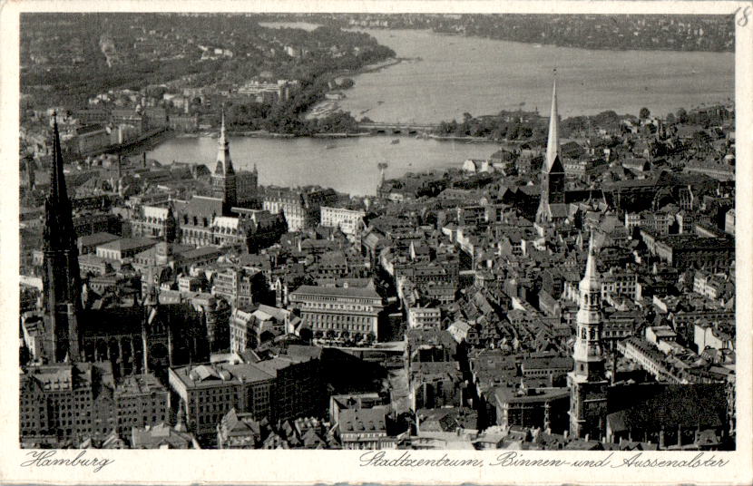 hamburg, stadtzentrum, binnen- und aussenalster