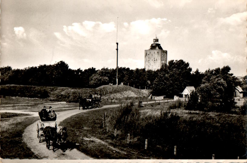 insel neuwerk, abfahrt der wattwagen, 1967