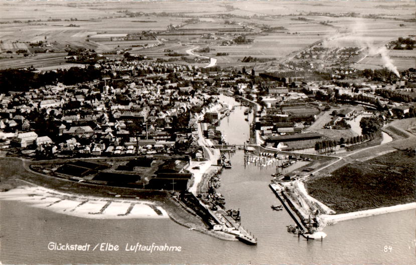 glückstadt/elbe, luftaufnahme