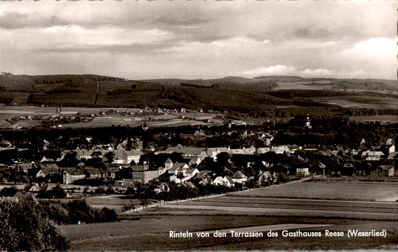 rinteln von den terrassen des gasthauses reese, todenmann, 1960