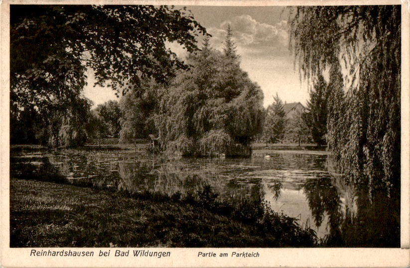 reinhardshausen bei bad wildungen, partie am parkteich