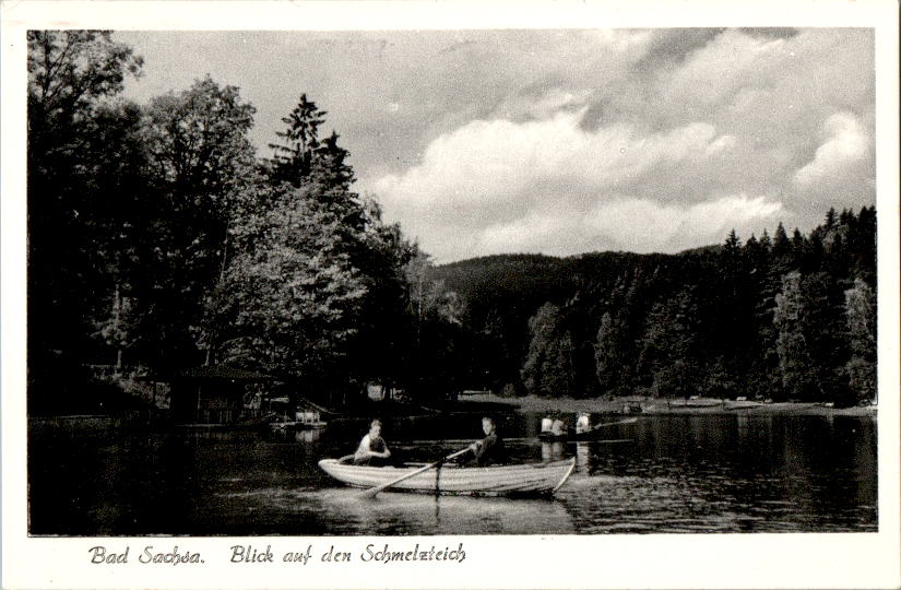 bad sachsa, blick auf den schmelzteich, 1961