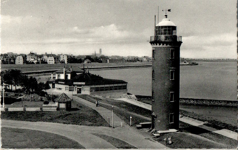 cuxhaven, leuchtturm und seepavillon, 1961