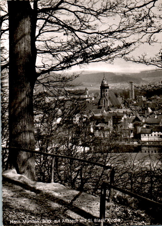 hann. münden, blick auf altstadt mit st. blasii-kirche, 1959