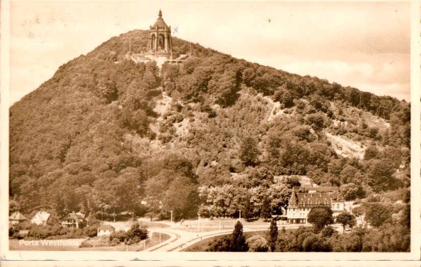 restaurant am kaiser-wilhelm-denkmal, porta westfalica, 1956