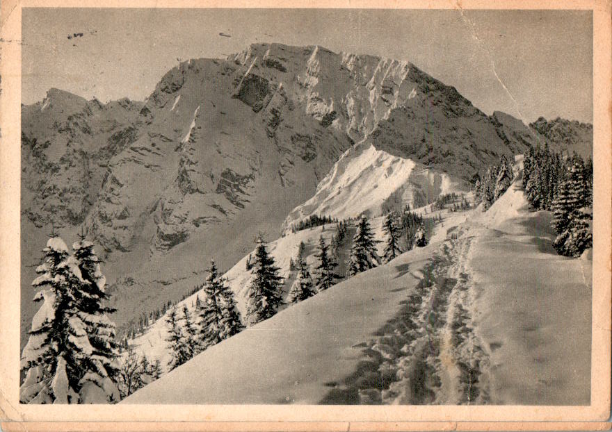 der hohe göll vom roßfeld-ahornkaserweg, 1956