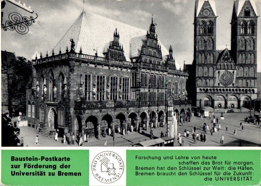 baustein-postkarte zur förderung der universität bremen