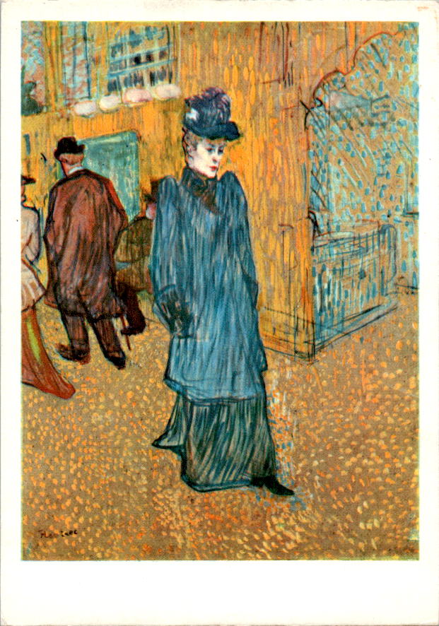 toulouse-lautrec, jane avril leaving the moulin rouge