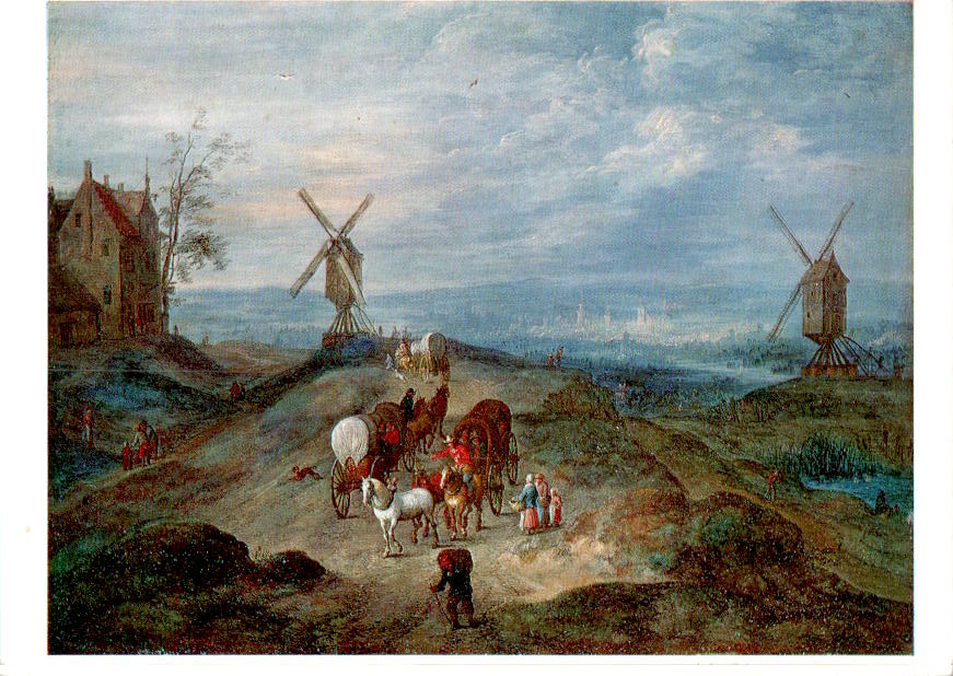 jan brueghel, landschaft mit den beiden windmühlen