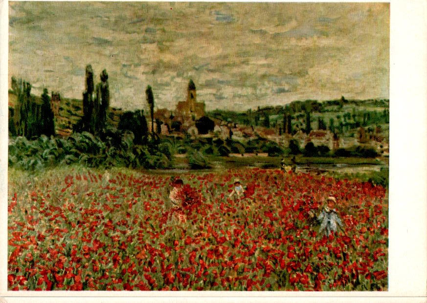 claude monet, mohnfeld bei veheuil