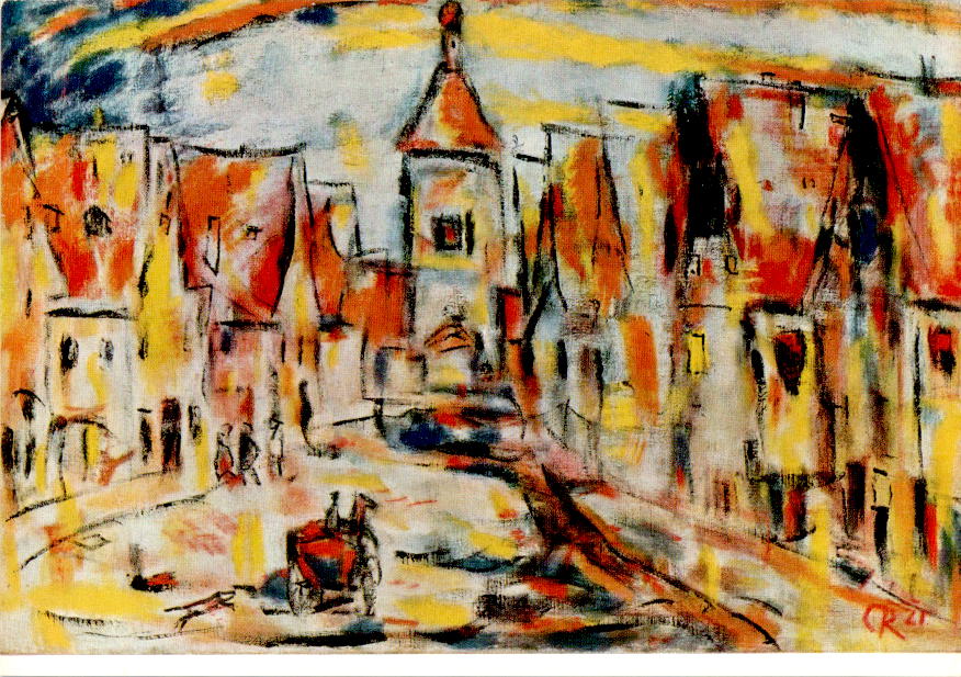 christian rohlfs, straße in rothenburg, 1921