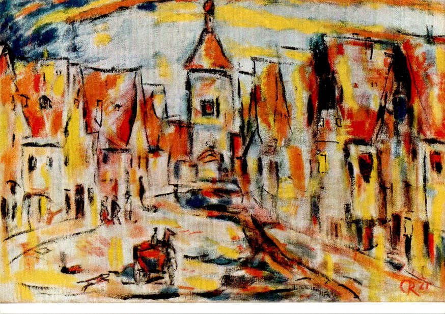 christian rohlfs, straße in rothenburg, 1921