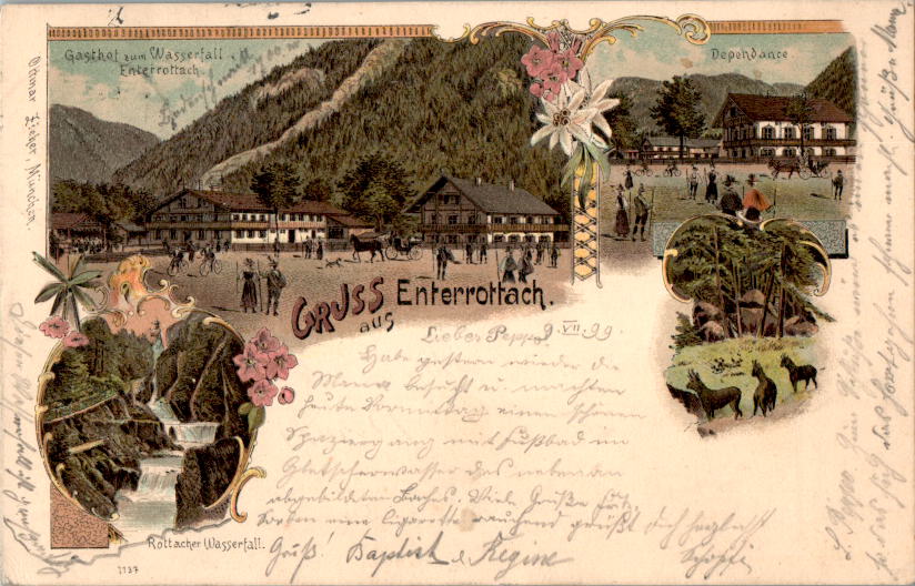 enterrottach, gasthof zum wasserfall, 1899