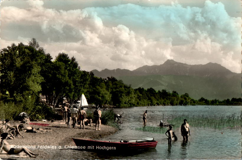 strand feldwies am chiemsee mit hochgern