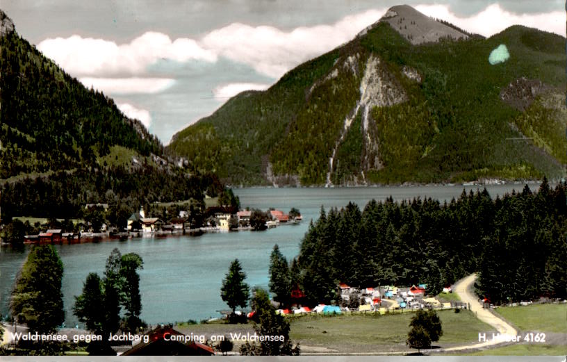 walchensee gegen jochberg, camping, 1965