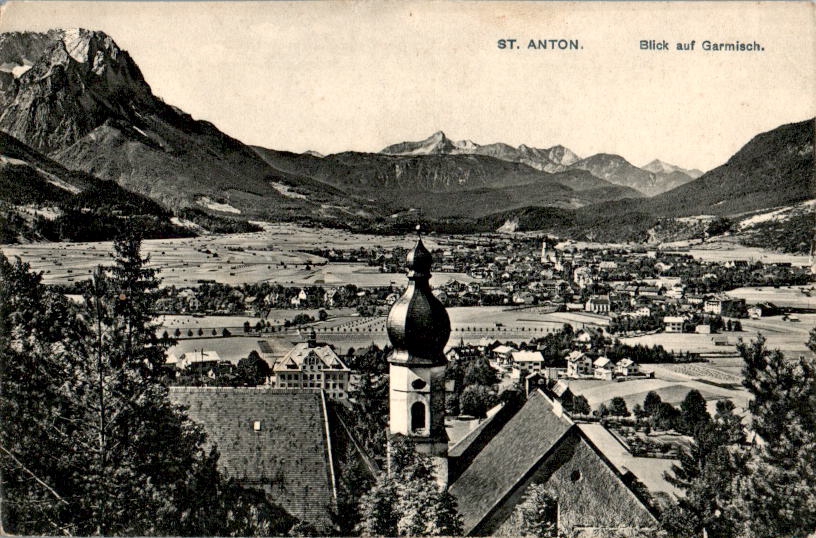 st. anton, blick auf garmisch, 1929