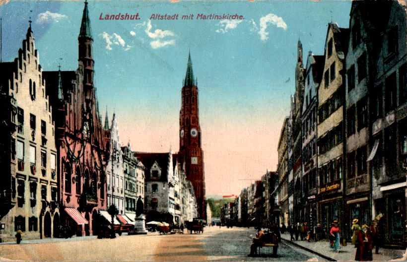 landshut, altstadt mit martinskirche