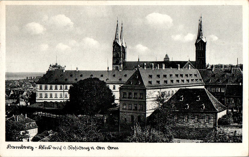 bamberg, blick auf die residenz und dom