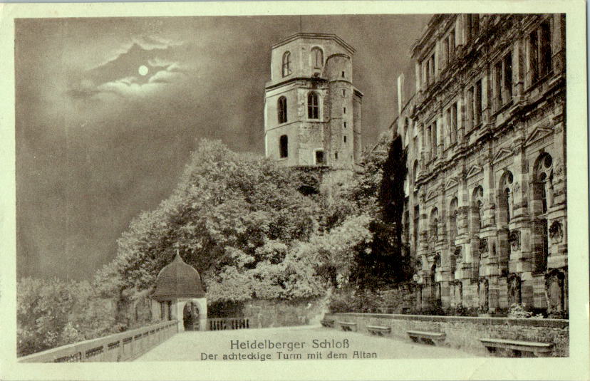 heidelberger schloß, der achteckige turm