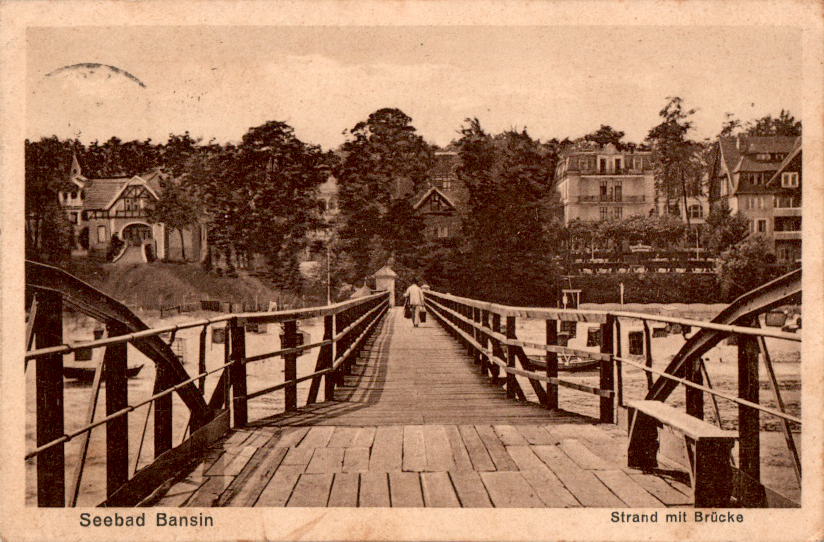 seebad bansin, strand mit brücke, 1926