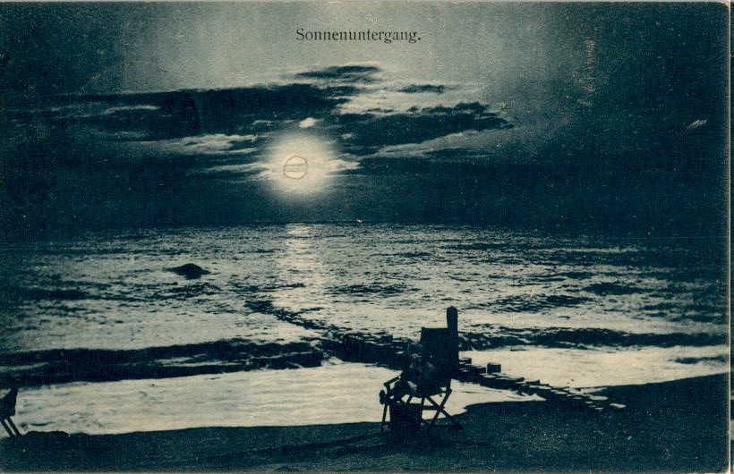 ostseebad arendsee, sonnenuntergang, 1912