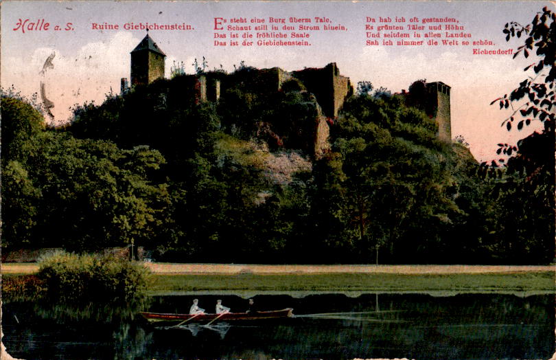 halle a.s., ruine giebichenstein, 1918