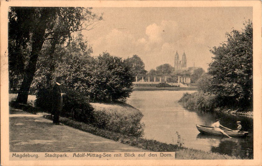 magdeburg, stadtpark, adolf-mittag-see, 1911