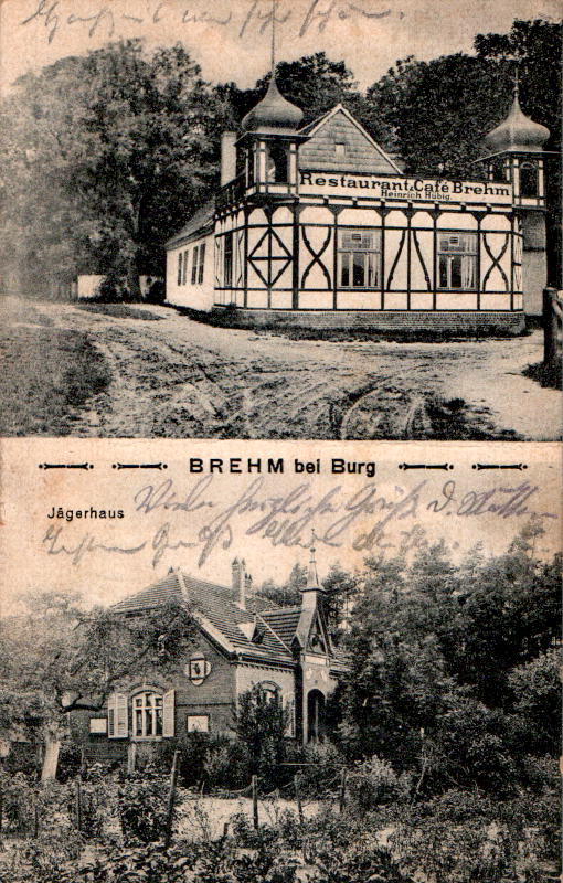 restaurant brehm bei burg, jägerhaus, heinrich hübig, 1919