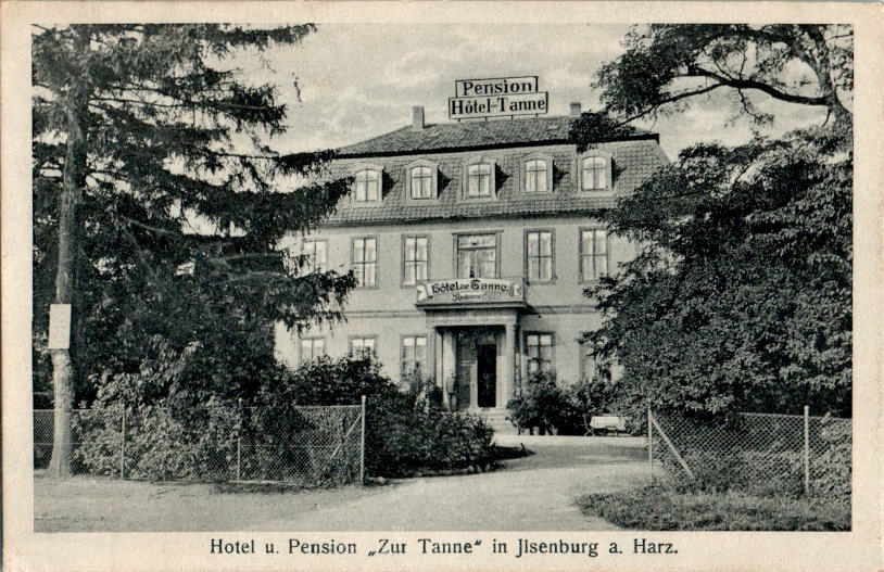 pension "zur tanne", ilsenburg am harz, bahnpost-stempel, 1918