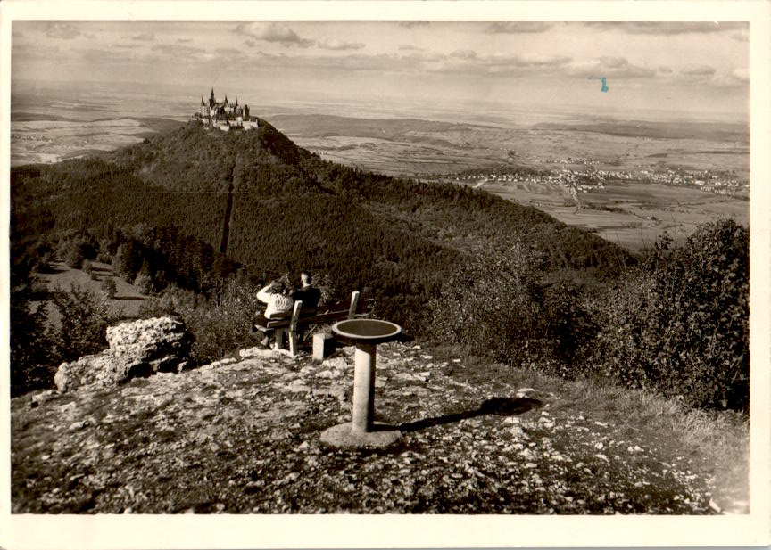 burg hohenzollern, blick vom zellerhorn, 1949