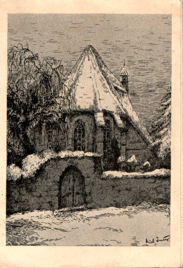 kurt zeuner, friedhofskapelle im schnee, 1929