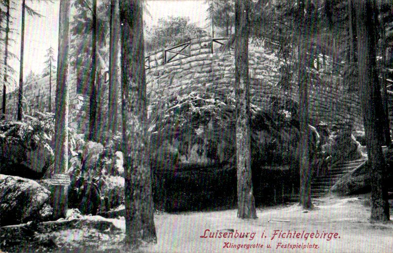 luisenburg im fichtelgebirge, klingergrotte u. festspielplatz