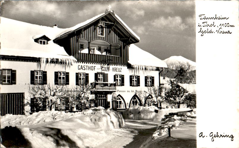 gasthof gold kreuz, tannheim, tirol