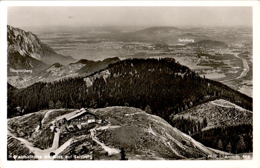 roßfeldhütte mit blick auf salzburg