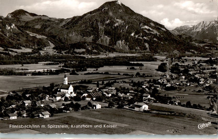 flintsbach/inn mit spitzstein, kranzhorn und kaiser