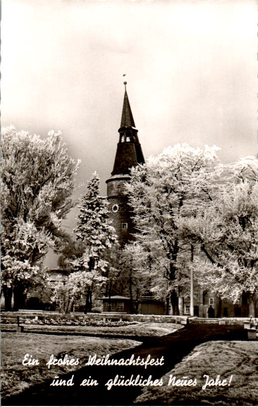 ein frohes weihnachtsfest, kitzingen, schiefer turm