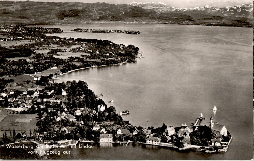 wasserburg mit lindau, vom flugzeug aus