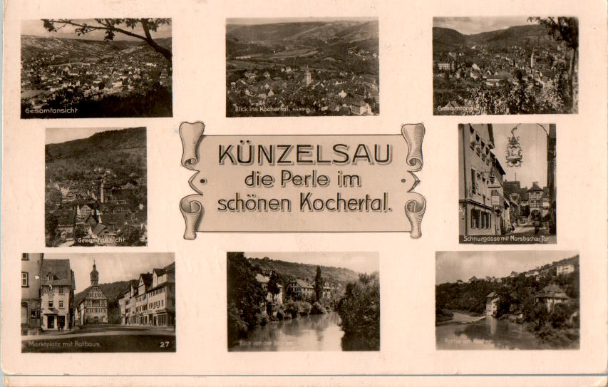 künzelsau, die perle im schönen kochertal, 1953