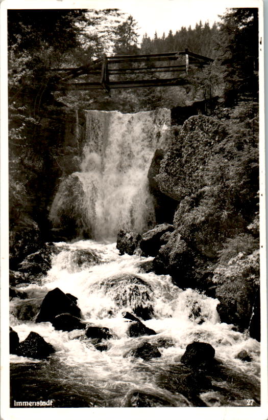 immenstadt/allgäu, brücke und wasserfall