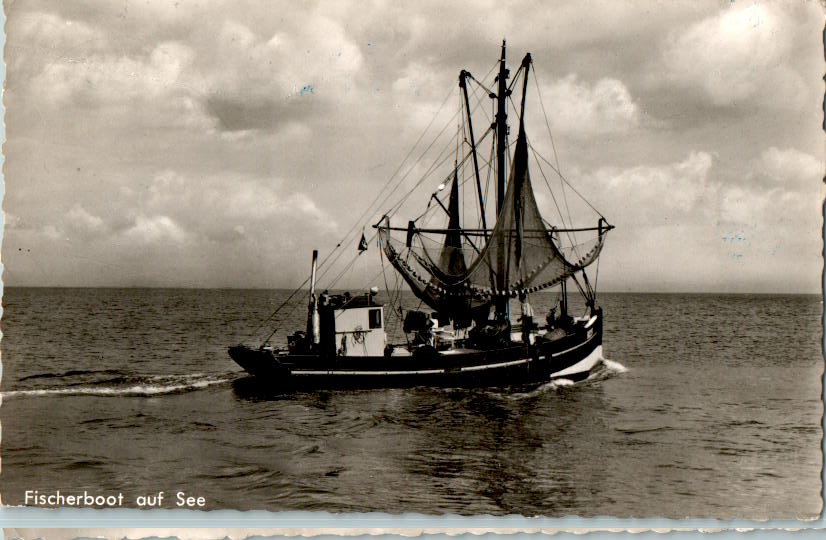 fischerboot auf see, 1963