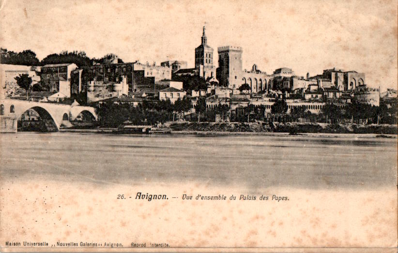 avignon, vue d'ensemble du palais des papes