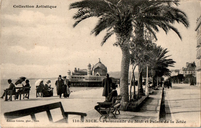 nice, promenade du midi et palais de la jetee