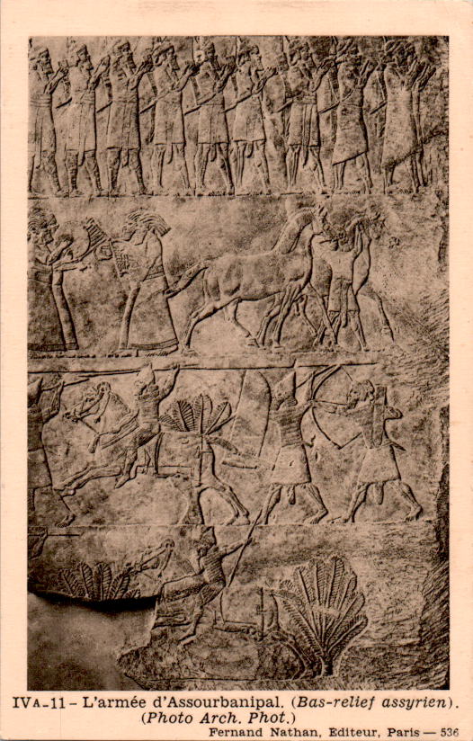 l'armee assourbanipal, bas-relief assyrien